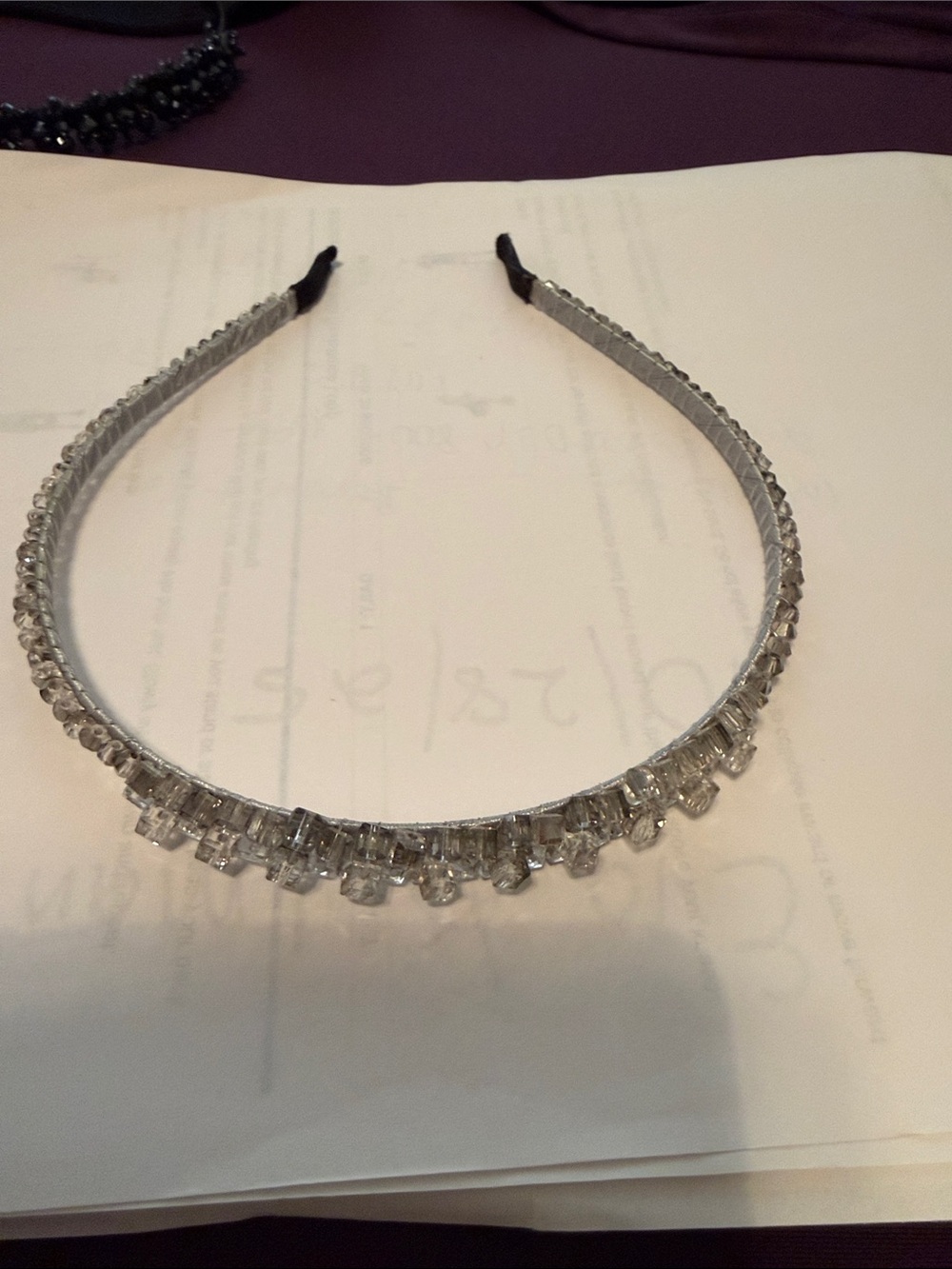 Crystal Embellished Silver Headband